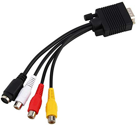 VGa SVGa vers S Vidéo 3 RCA AV Adaptateur TV Câble de Connecteur de Convertisseur, Adaptateur VGa vers RCA, Adaptateur de Câble, Fonction de Sortie, Connecteur de Sortie pour PC Portable