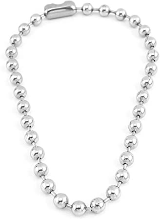 haiaxx Women Choker Big Ball Punk Jewelry 7.5mm Alloy Bead Clavicle Chain Ball Necklace Link Necklaces for Men Girls Gift Necklace Silver