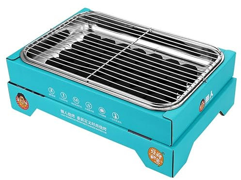 Engångs kolgrill på, bärbar, lätt att tända, bra för camping, present till jul 1 del