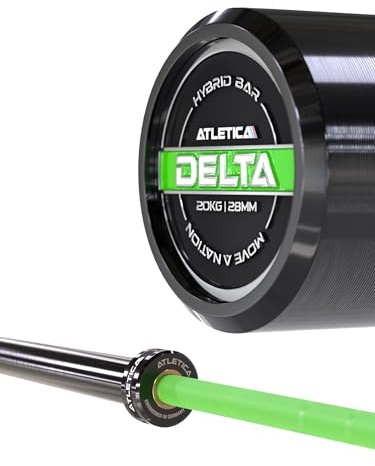 ATLETICA Langhantel | Delta | Electric Green | Landhantelstange für Weightlifting, Powerlifting und Functional Training | 20 kg & 50 mm | IPF- & IWF-Markierungen | 1000 kg Belastbarkeit