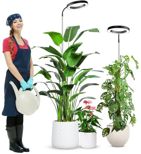 Wolezek - Luces de cultivo para plantas de interior de espectro completo, 80 LED de 3 colores de luz de crecimiento, 65 pulgadas para cultivo en interiores con cuello de cisne de 360°, temporizador de
