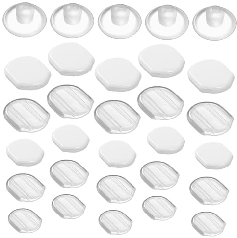 SHINEOFI Confortevoli Antiscivolo Cuscinetti in Silicone per Orecchini a Clip 60 Pezzi Facili da Applicare per Ridurre Fastidio