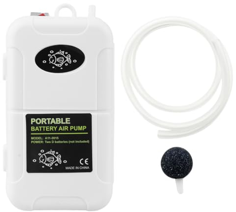 Aquariumpumpe, Tragbare Aquarium Luftpumpe mit Wasserdichtem Schalter für 6 Gallonen Aquarium Eimer