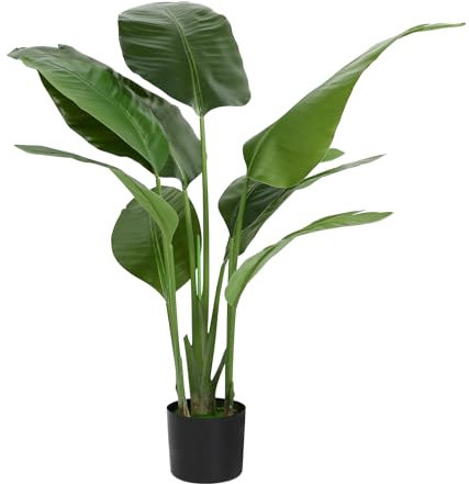 Artificial Bird of Paradise Plant Fake Tropical Palm Tree for Indoor Outdoor, Perfect Faux Plants for Home Garden Office Store Decoration (Bird of Paradise 120cm)