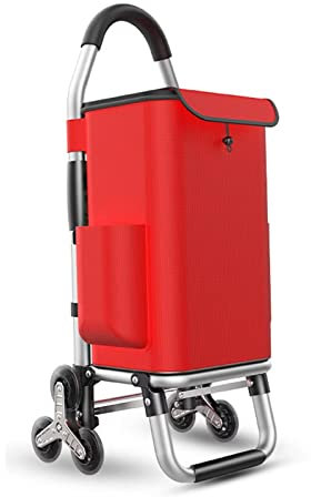 Carrello pieghevole in alluminio con 6 ruote silenziose per una facile conservazione (rosso)
