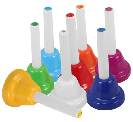 KONTONTY 8-teiliges Handglockenset Mit 8 Noten Musikspielzeug Für Kleinkinder Kinder Familienaktivität Schule Und Kirche