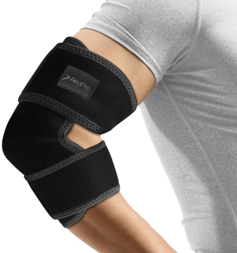 ReaPro Armbågsbandage, ortopediskt armbågsbandage justerbart för män och kvinnor, armbågsskydd golfarm, tennisarmbandage, armbågsstöd, armbågsstöd, ortos höger och vänster bärbar
