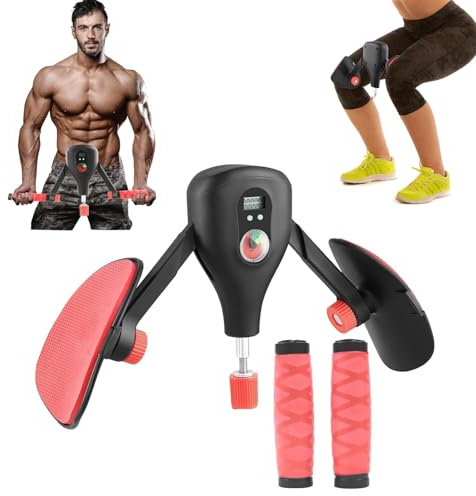 Entrenador de Muslos para el Suelo pélvico,de 5 a 35 kg Entrenador de Muslos y Caderas Multifuncional Ajustable Fuerza Contable con Banda Elástica para Piernas y Glúteos Perder Peso, Ajustable 360°