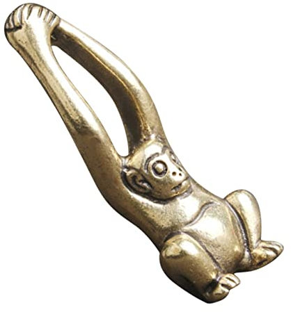 KAILIKETIY Gibbon Figur Aus Messing Retro Handwerksstatue Tischdekoration Vielseitiges Messingornament Für Wohn Und Bürodekoration