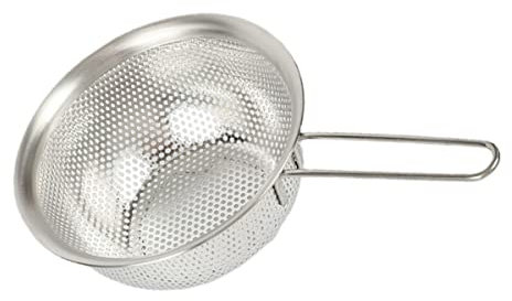 GLEAVI Cestello Per Scolare e Lavare Frutta e Riso in Acciaio 304, Diametro 15 Cm, Bordi Lisci Per Utensili Da Cucina, Antigraffio e Facile Da Riporre