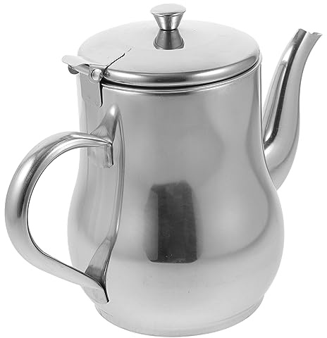 Warmhm Contenitore Olio Acciaio con Filtro e Beccuccio Separatore Grasso Resistente Temperature per Cucina e Barbecue Dosatore Olio per Uso e Outdoor