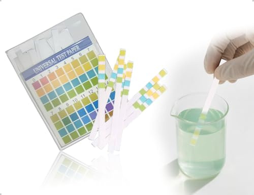 Emezddo 100 Stücke PH Teststreifen,Säure Basen Lackmuspapier,Messbereich (Ph Messstreifen 0-14),verwendet für Hause,Aquarien,Laboratorien,Urin,Trinkwasser
