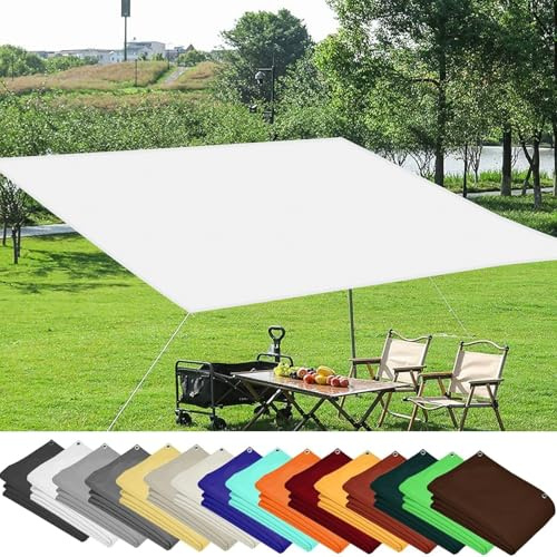 Vela ombreggiante quadrata, 50 x 100 cm, impermeabile, traspirante, protezione UV al 95%, resistente al vento, per giardini, fiori e serre, fienili, colore: bianco