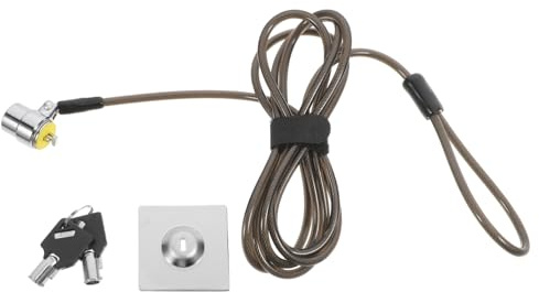Operitacx Câble Antivol 1,9 m pour Ordinateur Portable en Acier Renforcé, Serrure à Clé en Alliage De Zinc, Antivol Multifonction pour Bureau Et Domicile, Protection Le Vol, Câble Long Noir