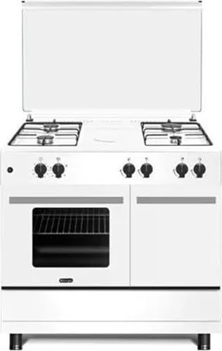DL964GEWB - Cucina a gas con forno, 4 fuochi, bianco, 90x60 cm