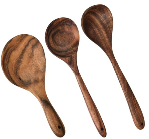 Cucharón de sopa de madera natural con largo para servir palas de arroz multifuncional resistente al calor Utensilios de cocina Utensilios de cocina