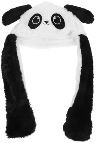 UPKOCH Panda Ohren Hut Plüschmütze mit Beweglichen Tierohren aus Weichem PP Baumwoll Plüsch für Cosplay Kostümparty Accessoire