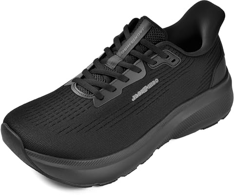 JACKSHIBO Wide Toe Box Shoes Women Slip in Arch Support Slip on Sneakers for Running Walking Athletic Tennis Orthopedic Plantar Fasciitis Thick Cushion Zero Drop Sole Width Hands Free Shoes