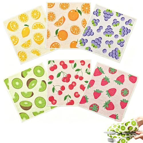 YouthLoxus Mixed Swedish Dishcloths, Reusable, for table cleaning | 6 Pack