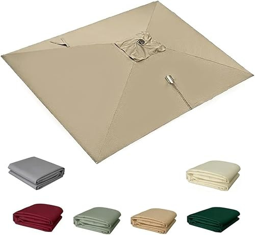 Toile De Rechange pour Parasol Déporté 3 M X 4 M - Protection UV, Housse Rectangulaire pour Parasol De Terrasse, Jardin Et Marché - Protection Solaire Extérieure Résistante Khaki 3x4m(9.8x13ft)