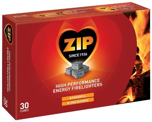 Zip High Performance Energy Firelighters, 30 Cubes (4 Packs, Total 120 Cubes) | Powerful & Long-Burning | Safe & Reliable