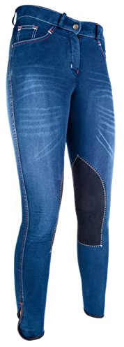 Hkm 3070 Summer Denim Jodhpurs, Girls/Ladies, Alos knee trim, 128-46 72-84