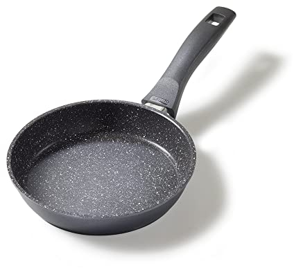 STONELINE Padella in alluminio con ottimo rivestimento antiaderente, senza coperchio, anche per induzione, Grigio, 18 cm