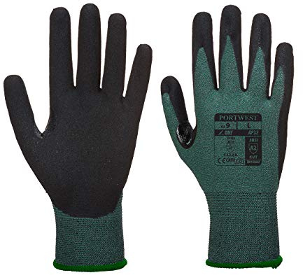 Portwest AP32 Reinforced Thumb Dexti Cut Pro Glove Black/Gray, Small