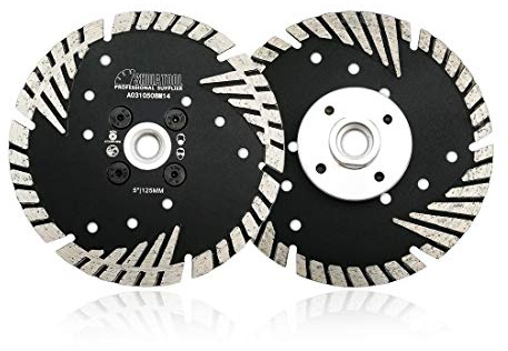 SHDIATOOL Diamant-Trennscheibe 2 Stück 125mm x M14 mit Turbo Schrägen Schutzzähnen für Beton Backstein Fliese Granit Marmor Mauerwerk …