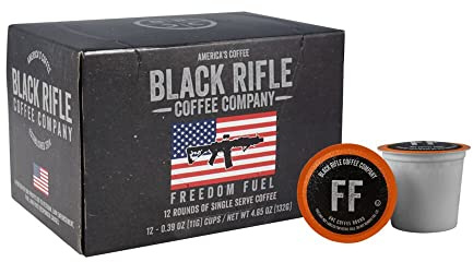 Black Rifle Coffee Company Dark Roast Coffee Pods – 100% Arabica, Bold, Smoky Single-Serve K-Cup Compatible – Veteran-Founded Premium Coffe (1 Count (Pack of 12), Freedom Fuel)