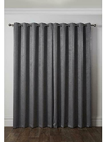 Emma Barclay – 3D Embossed Blackout Curtains for Bedroom Living Room Thermal Insulated Woven Eyelet Blackout Curtains With Reflective Reverse Weave Ambiance Collection (46” x 54” Inch)(Charcoal)