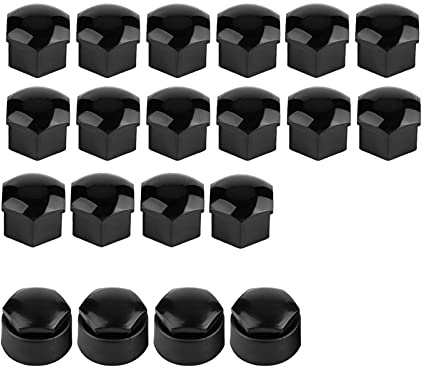 20 St¨¹ck 17mm Radmutterabdeckung Auto Rad Auto Nabe Schraubenschutz Anti Diebstahl Abdeckung Kappe Radmutter Felgenabdeckung(Schwarz)