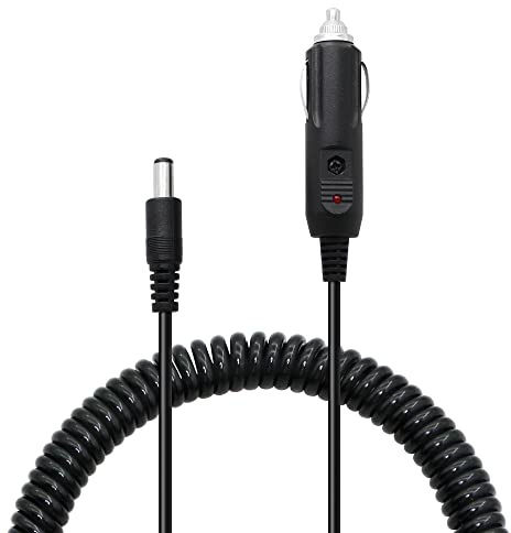 YACSEJAO Cavo di alimentazione per auto adattatore per caricabatteria per auto 12V-24V CC, cavo per auto con spina per accendisigari a CC 5,5 mm x 2,1 mm per auto, camion (1,5 M)