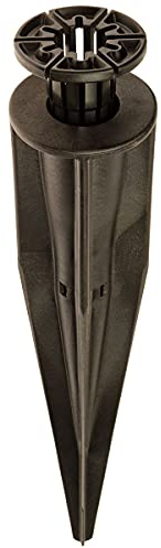 HaGa® Lot de 10 douilles à enfoncer au sol pour poteaux en plastique - En PET recyclé - Manchons à enfoncer en graphite