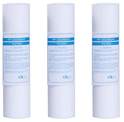 Filtro de agua de precipitación HUINING 1 micrón, 3 paquetes, 2.5 x 10 pulgadas, para limpieza de agua y sistemas domésticos de ósmosis inversa (PP-3 unidades)