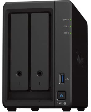 Synology DS723+ 8TB 2 Bay Desktop NAS Solution installed with 2 x 4TB HAT3300 Drives