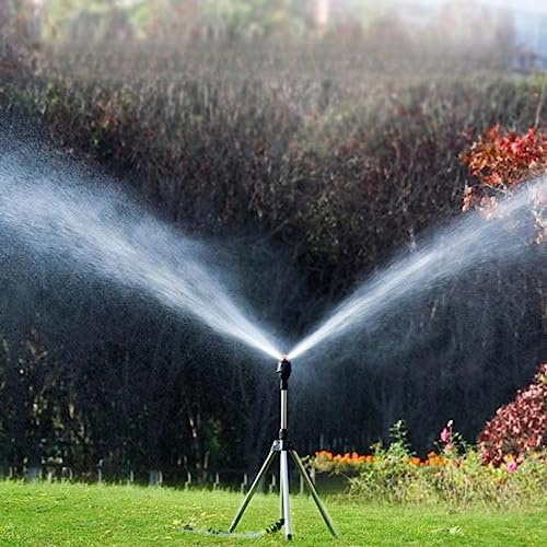 Arroseur rotatif avec trépied rotatif à 360 degrés, pour grande surface, cour, jardin, pelouse, trépied télescopique (A)