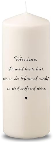 Villa Rosa Lotta – Trauerkerze Grabkerze Gerdi mit Spruch I 15 cm hoch & 6 cm Durchmesser | Andenken an Verstorbene I Trauergeschenk, Grablicht, Grabschmuck | Sternenkinder Andenken Trauer