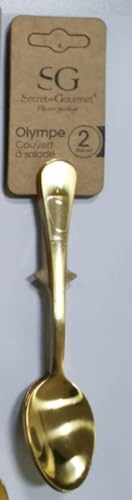 Secret de Gourmet - Juego de 4 cucharillas doradas de acero inoxidable