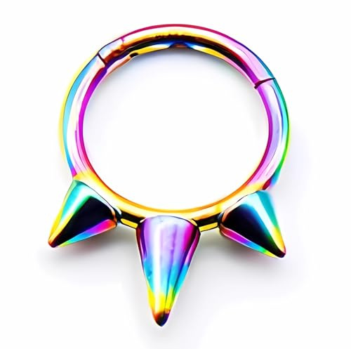 Decentraland 1 Stück 16G Silber Durchmesser 6mm Spike Nase Septum Mund Hoop Ohrring Knorpel Chirurgenstahl Gothic Ring Piercing Schmuck