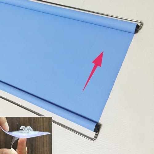 X1NGFU Tenda A Rullo Oscurante Senza Foratura,Casa Tende A Rullo con Sistema A Molla,Tenda Avvolgibile Oscurante Finestra,Protezione Solare Tessuto Oscurante,Blue,Larghezza X Altezza (70cm x 150cm)