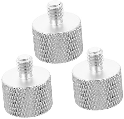 TOPPERFUN 3stücke Schrauben Adapter mit Gewinde für Mikrofonstative - -innengewinde Passend für Mikrofon und Kamerazubehör und Leicht Rostfrei und Unverformbar Glatt Polierte Oberfläche