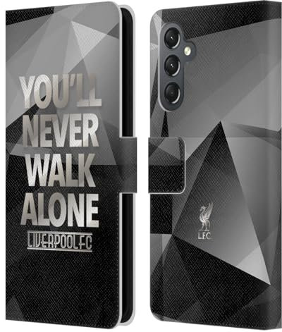 Head Case Designs Offizielle Liverpool Football Club Grau Geo YNWA Simpel Liver Bird YNWA Leder-Wallet-Hülle Kompatibel mit Samsung Galaxy A25 5G