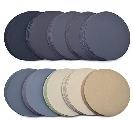 Aqxyxsw 5Inch Schleifscheiben 125mm Wasserdichte Sandpapier Haken & Schleife Sandpapier 320-10000 Körnung Sortiert for Nass/Trockenpolieren 50 stücke fangzi