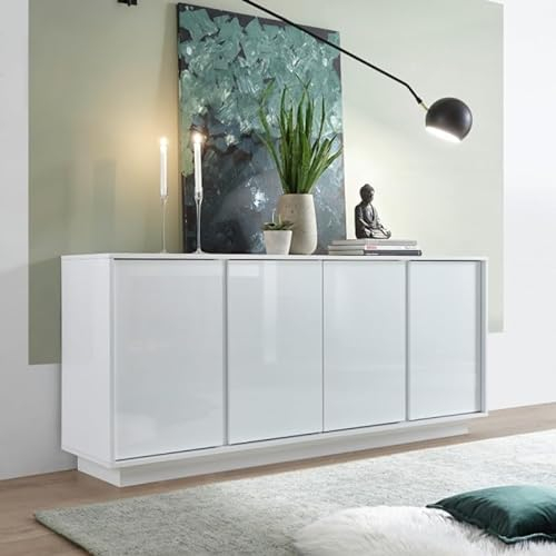 Buffet 4 Portes Blanc Brillant 180 cm - Ice