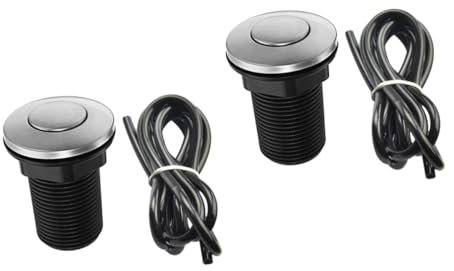 OSALADI 2 Pezzi Pulsante Per Wc Asta 32 Mm Pulsante Pneumatico in Acciaio Inossidabile Accessorio Per Il Trattamento Dei Rifiuti Alimentari Nero