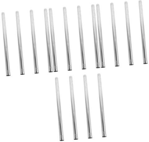 PRETYZOOM 16 Pcs Manche À Balai en Acier Inoxydable Vadrouille Tiges À Balai en Métal Tiges À Balai en Acier Inoxydable Tige D'Extension De Balai Pôle À Balai Rallonge Pôle