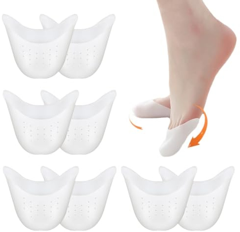 QSZHSL 4 Paar Zehenschutz Silikon, Gelschoner Zehenkappen, Soft Gel Zehenkappen Zehenschoner, Spitzenschuhe Silikon Gel Pads, Ballett Spitzenschoner Für Spitzenschuhe Ballettschuhe High Heel (4 Paar)