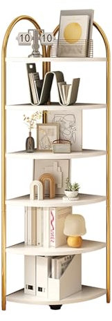 Corner Bookshelf,L-Shaped Corner Etagere Bookcase,Tall Corner Bookshelf Small Bookcase for Living Room Home Office Study Room Small Space(68.11 x 11.81 x 11.81in)