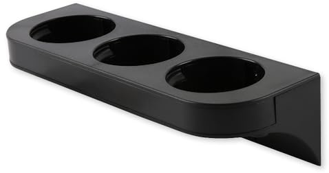1 Stück Hygostar Wandhalterung für Pumpspender, 3-Fach | Kunststoff, Packung, schwarz, L: 23,5cm, B: 8cm, H: 6cm, Wandhalter für Pumpflaschen, Hotel-Shampoos und Duschgels